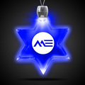 24" Blue Star Of David Light-Up Pendant Necklace